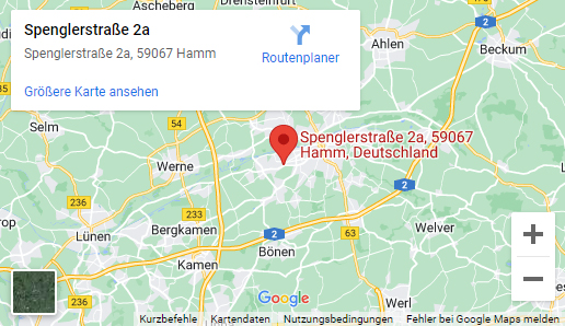 Anfahrt BTuH GmbH, Spenglerstraße 2a, Hamm